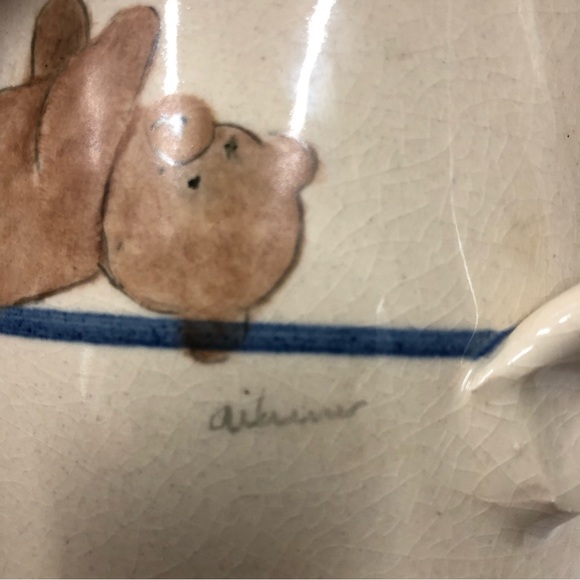 Marshall Pottery Tommy Humphries pitcher kitchen jug w/teddy bears pottery art - Picture 5 of 12